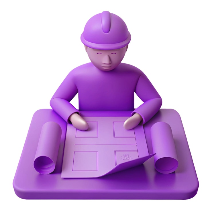 PSD uma figura de plástico roxo com um capacete roxo nele