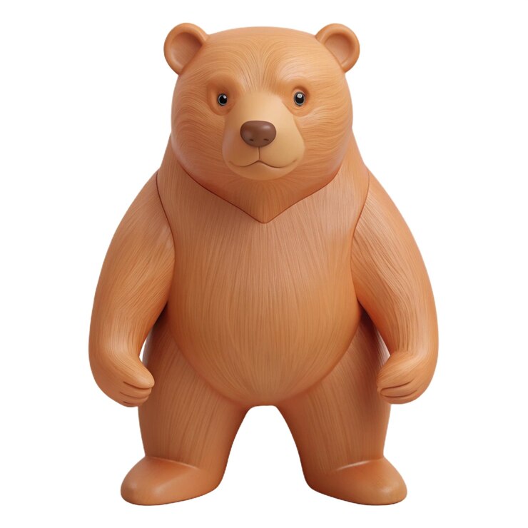 PSD uma figura de urso de madeira que é feita de madeira