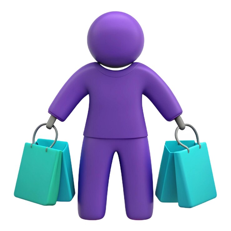 PSD uma figura roxa com uma camisa roxa e uma bolsa roxa