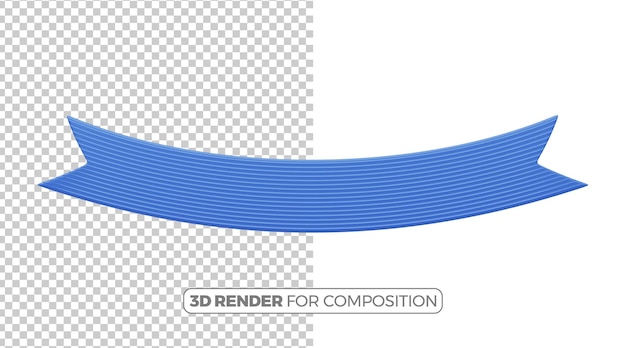uma fita azul para design 3D é mostrada em um fundo transparente