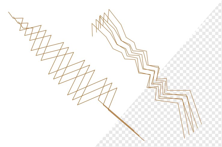 PSD uma flecha dourada com um desenho dourado na parte inferior esquerda