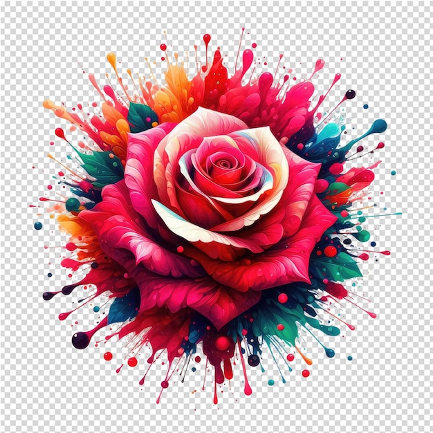 PSD uma flor com diferentes cores e cores sobre ela