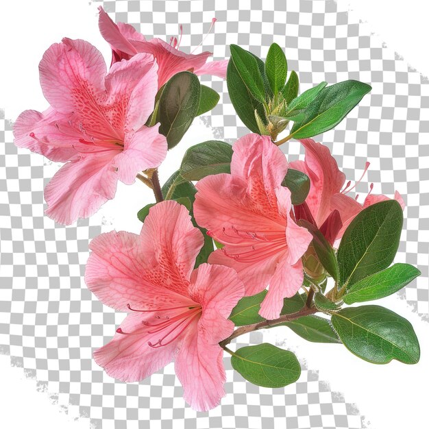 PSD uma flor rosa é mostrada em um fundo transparente