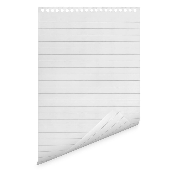 PSD uma folha de papel enrolada isolada