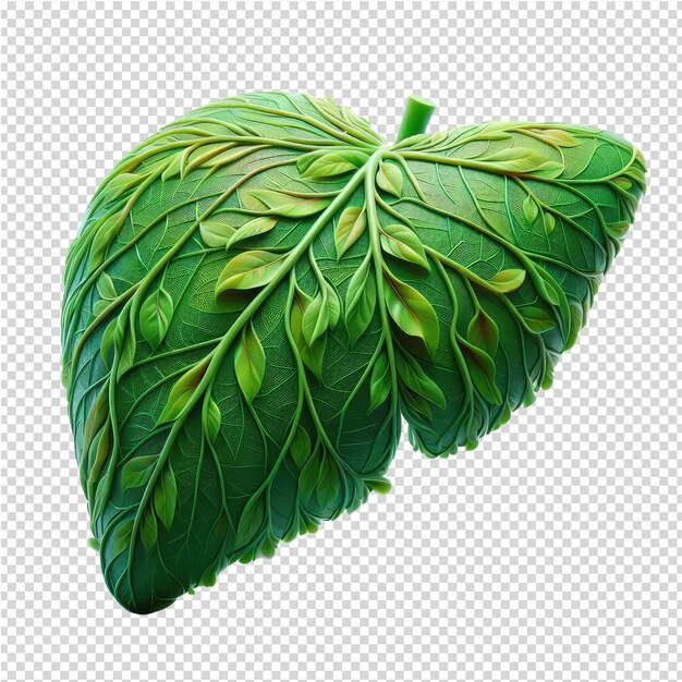 PSD uma folha verde que tem a forma de um coração