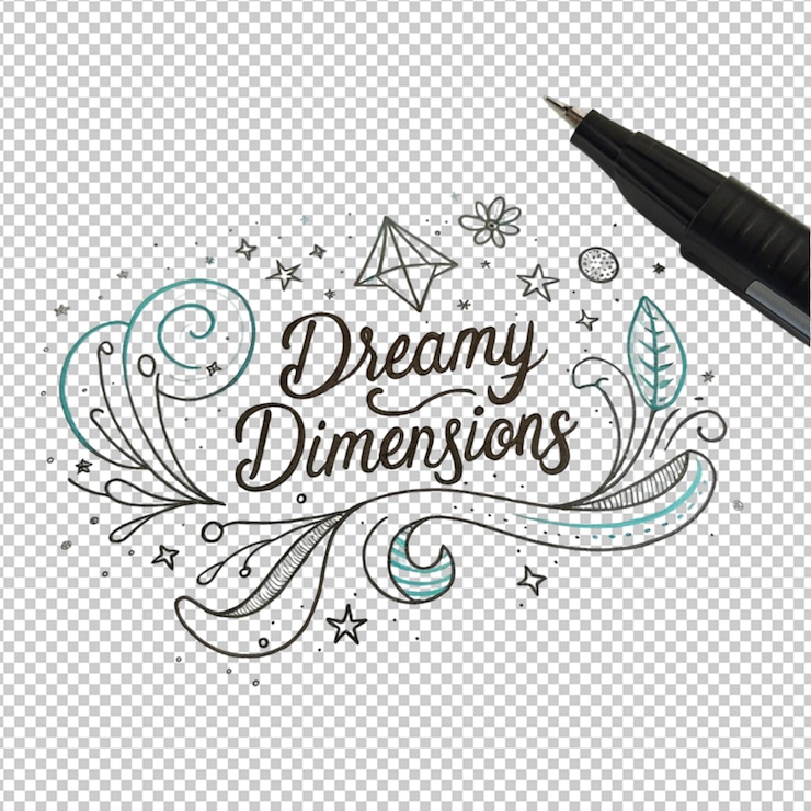 PSD uma foto 3d desenhada à mão