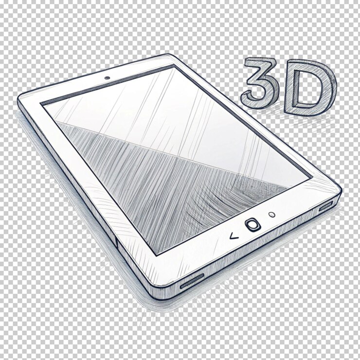 PSD uma foto 3d desenhada à mão