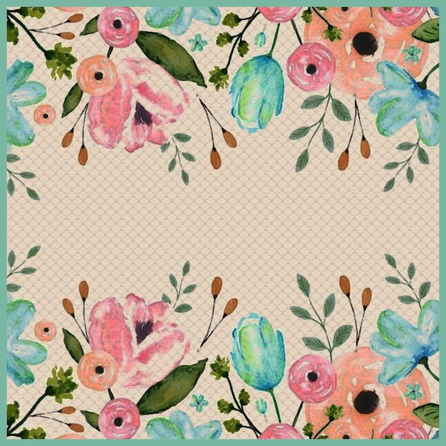 uma foto de flores com uma moldura que diz primavera