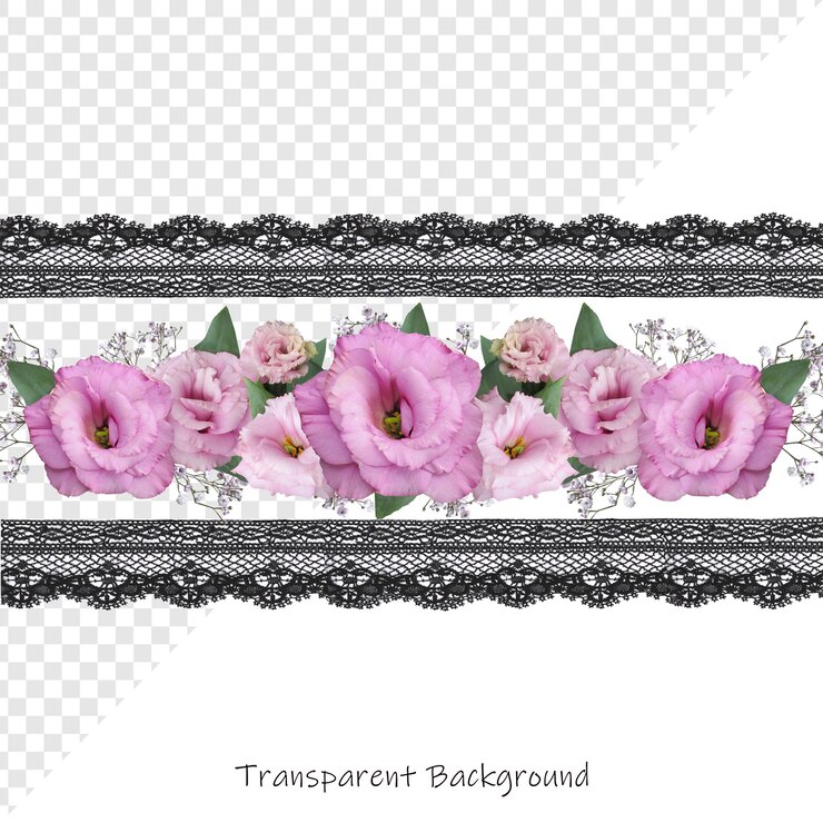 PSD uma foto de flores com uma moldura que diz transparente