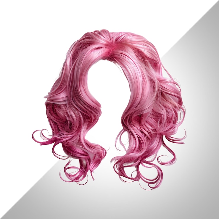 PSD uma foto de um cabelo de mulher com cabelo rosa e roxo