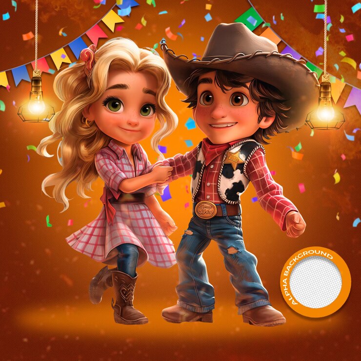 PSD uma foto de um casal de mãos dadas e uma menina com um chapéu de cowboy