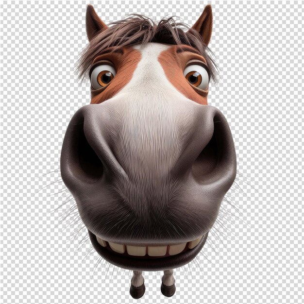 PSD uma foto de um cavalo com um rosto engraçado e as palavras 