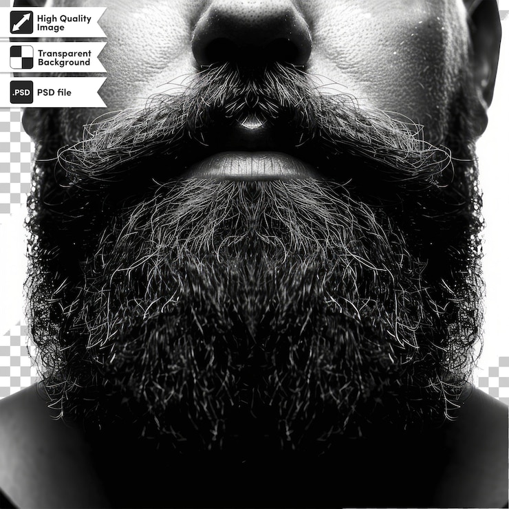 PSD uma foto de um homem com barba e uma foto de uma cara de homem