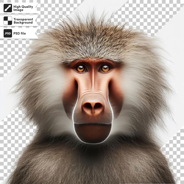 PSD uma foto de um macaco com um nariz prateado