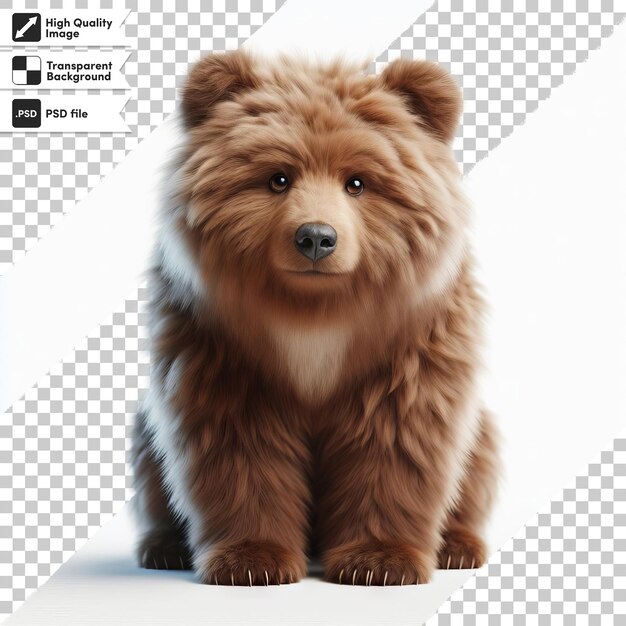 PSD uma foto de um urso castanho com um quadrado preto na parte inferior