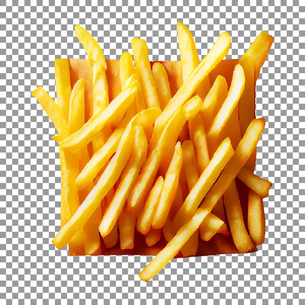 PSD uma foto de uma batata frita com as palavras 