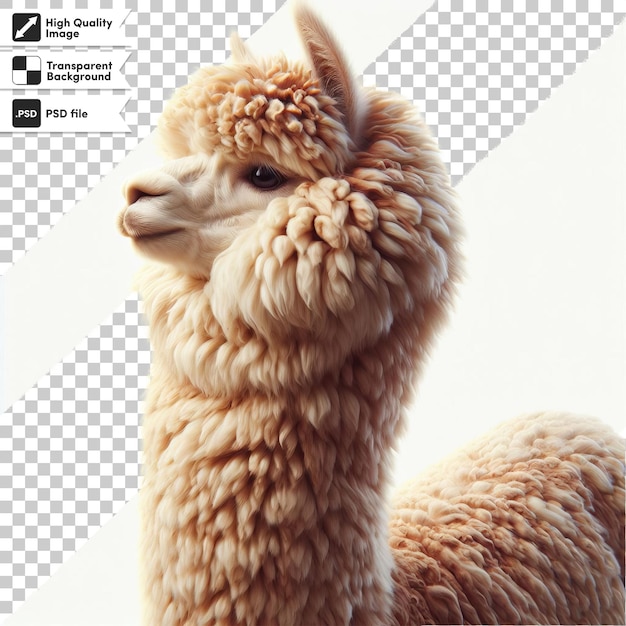 PSD uma foto de uma lhama que é chamada de alpaca