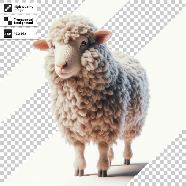 PSD uma foto de uma ovelha com as palavras ovelhas sobre ela