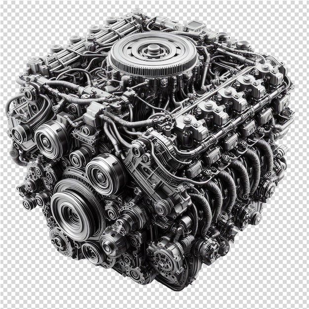PSD uma foto em preto e branco de um dispositivo mecânico com o motor nele
