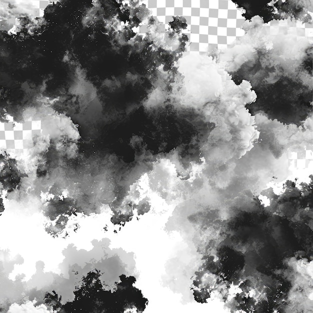 PSD uma foto em preto e branco de uma nuvem e do céu