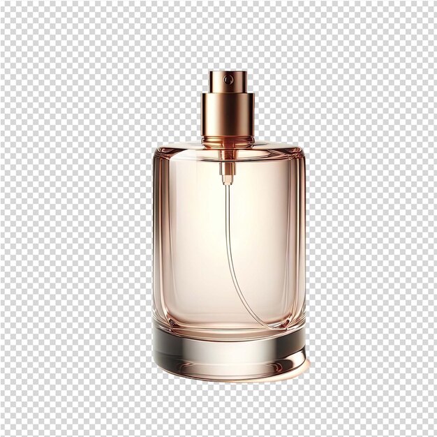 PSD uma garrafa de perfume com uma tampa de ouro