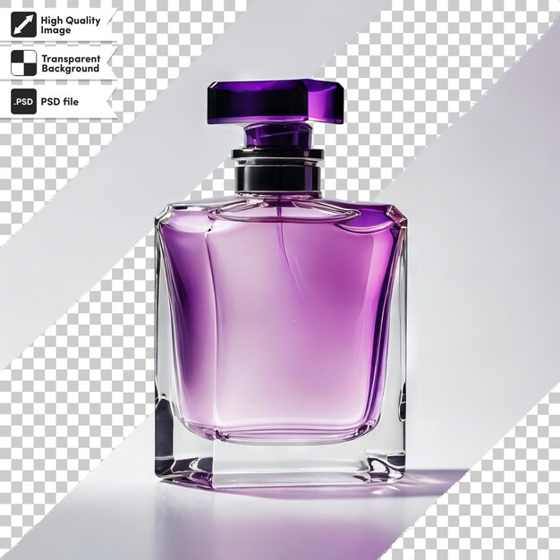 PSD uma garrafa de perfume é mostrada com uma imagem de uma garrafa de perfume