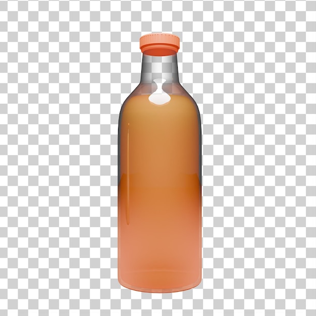 Uma garrafa de sumo isolada em fundo transparente