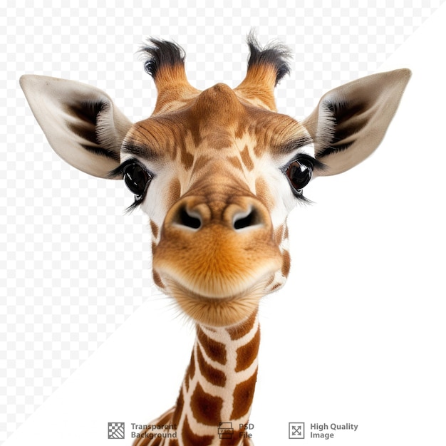 PSD uma girafa com a foto de uma girafa