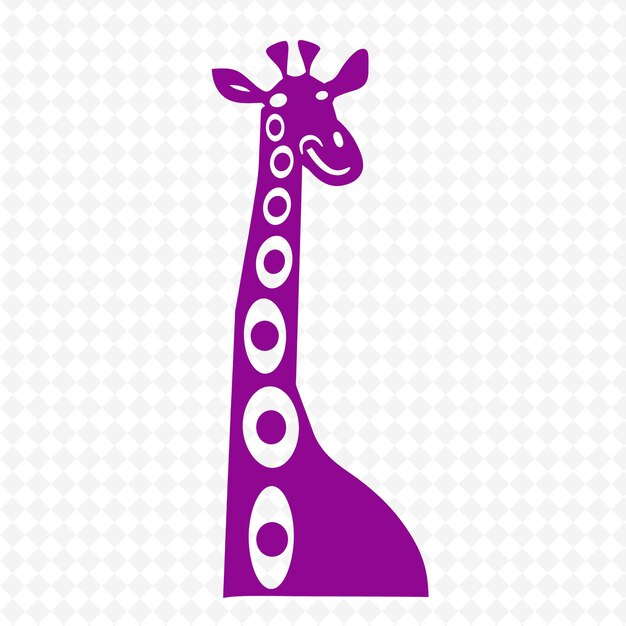 PSD uma girafa com um fundo roxo