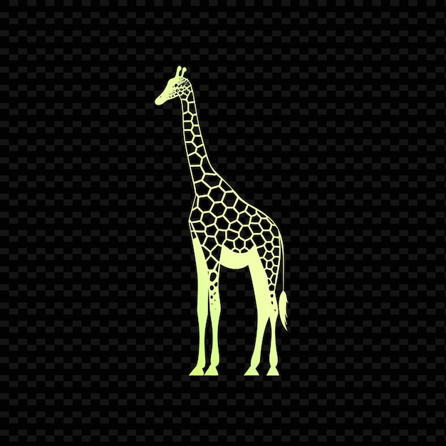 Uma girafa com um fundo verde