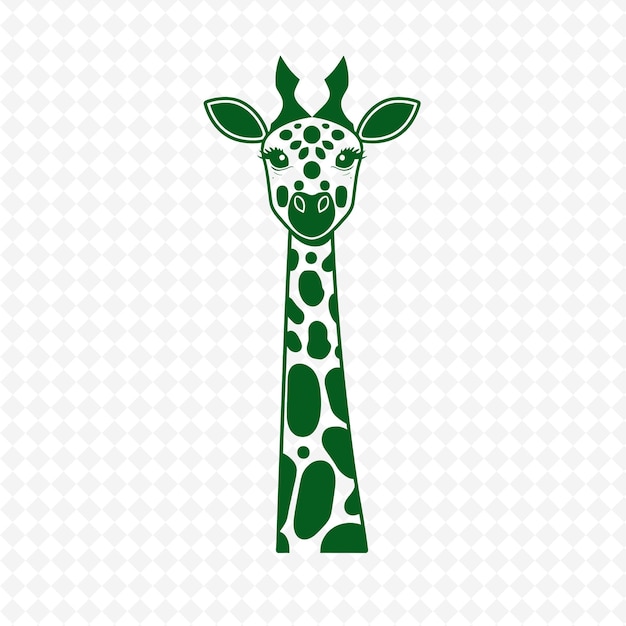 PSD uma girafa com um padrão verde e branco no rosto