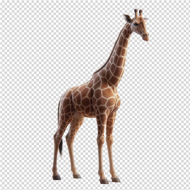PSD uma girafa está de pé em uma grade com um padrão de quadrados