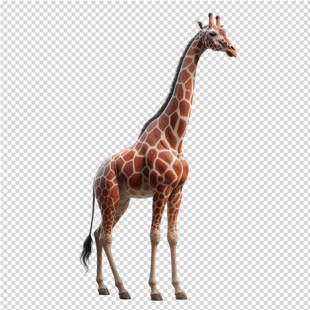 PSD uma girafa está de pé em uma grade