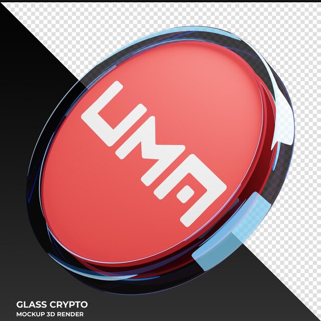 UMA Glass Crypto Coin Ilustración 3D