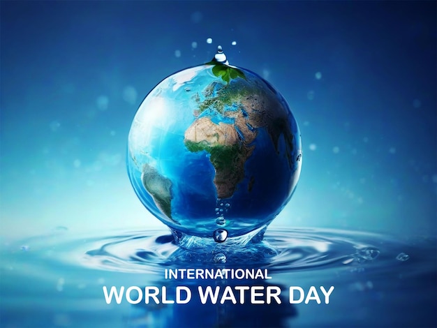 Uma gota de água conceito de ilustração de ecologia e dia mundial da água