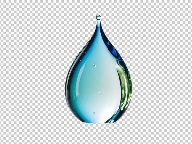 Uma gota de água que é azul e verde