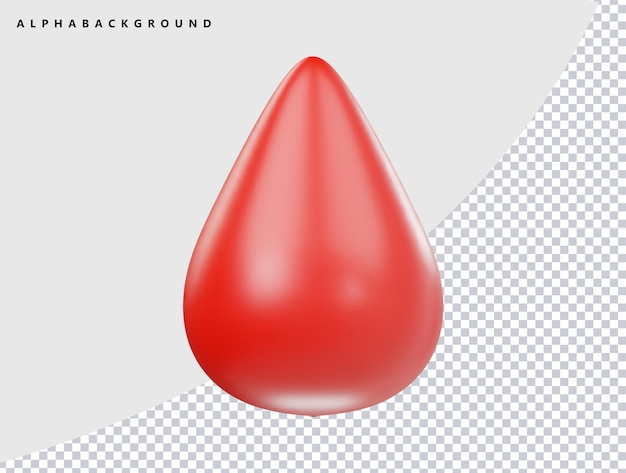 uma gota vermelha de sangue com um fundo vermelho