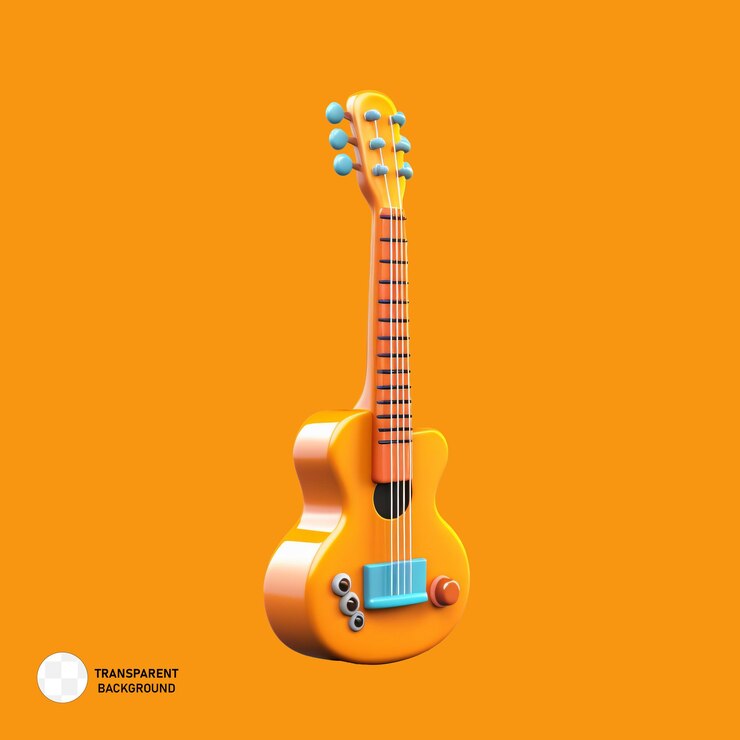 PSD uma guitarra 3d laranja