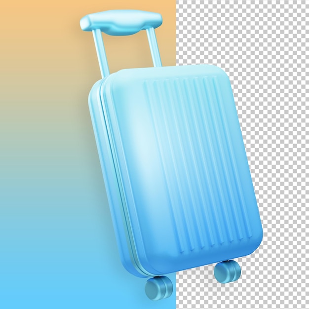 Uma ilustração 3d de mala azul