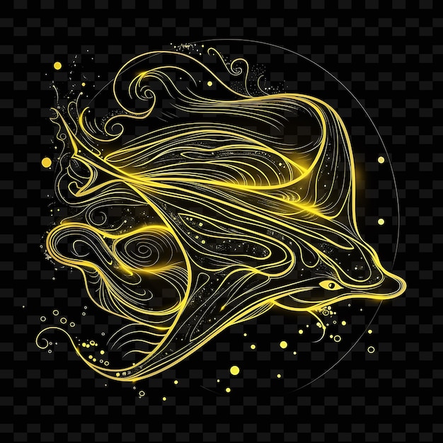 Uma ilustração amarela de uma letra dourada a em um fundo preto