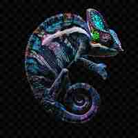PSD uma ilustração colorida de um lagarto com um fundo colorido