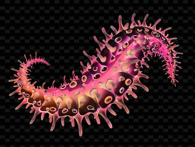 PSD uma ilustração colorida de um vírus com a palavra vírus nele