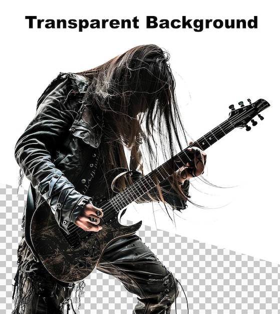 PSD uma ilustração de um guitarrista de rock tocando um solo