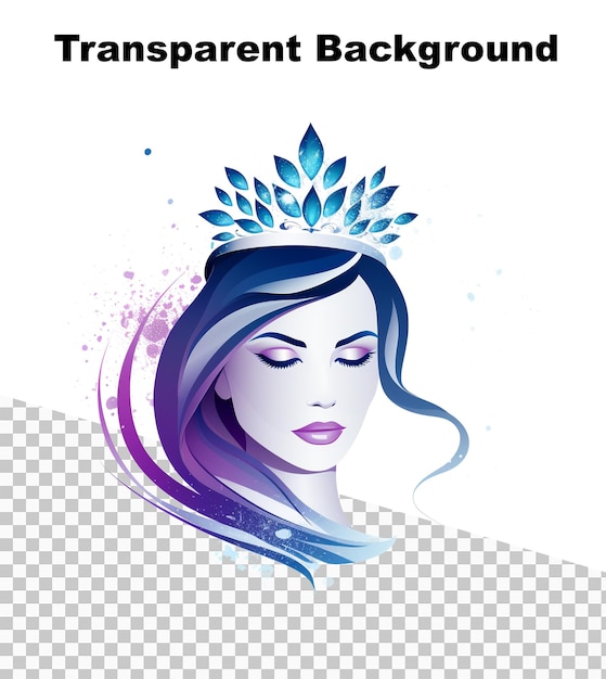 PSD uma ilustração de um logotipo de mulher de estilo da indústria da beleza em fundo transparente