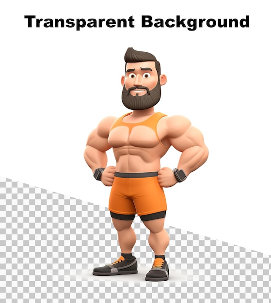 PSD uma ilustração de um modelo 3d de um atleta pronto para o esporte