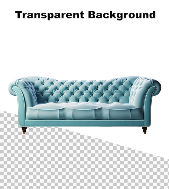 Uma ilustração de um sofá isolado em fundo transparente