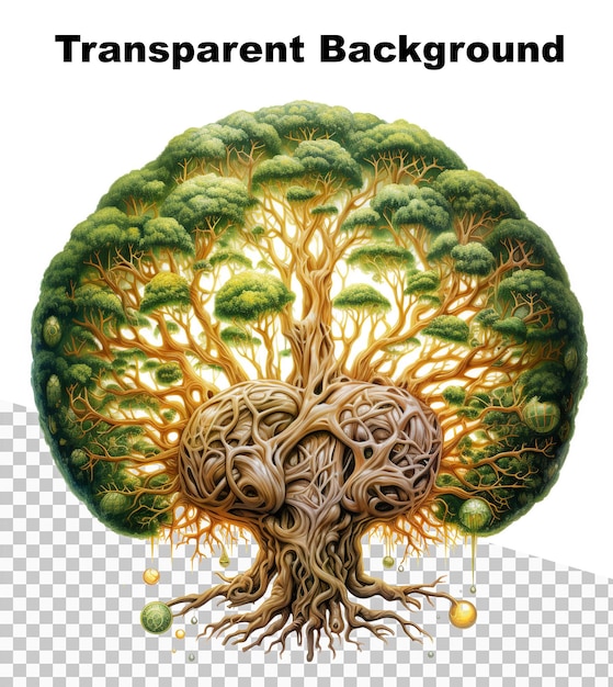 PSD uma ilustração de uma árvore da vida em fundo transparente
