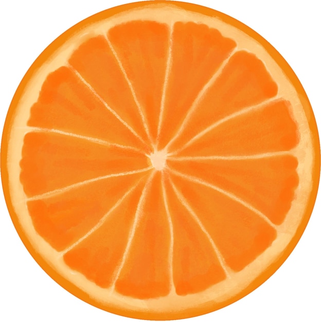Uma ilustração de uma fatia de laranja