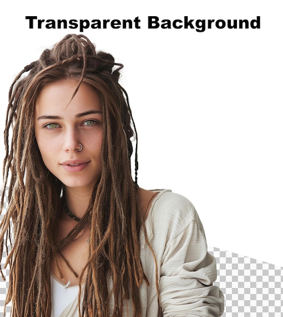 PSD uma ilustração de uma garota bonita com dreadlocks