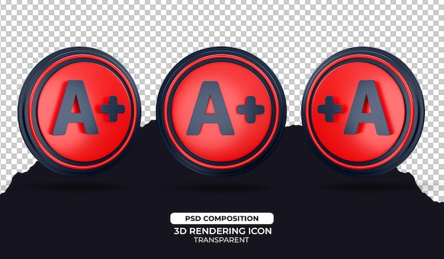 PSD uma ilustração do ícone de renderização 3d plus